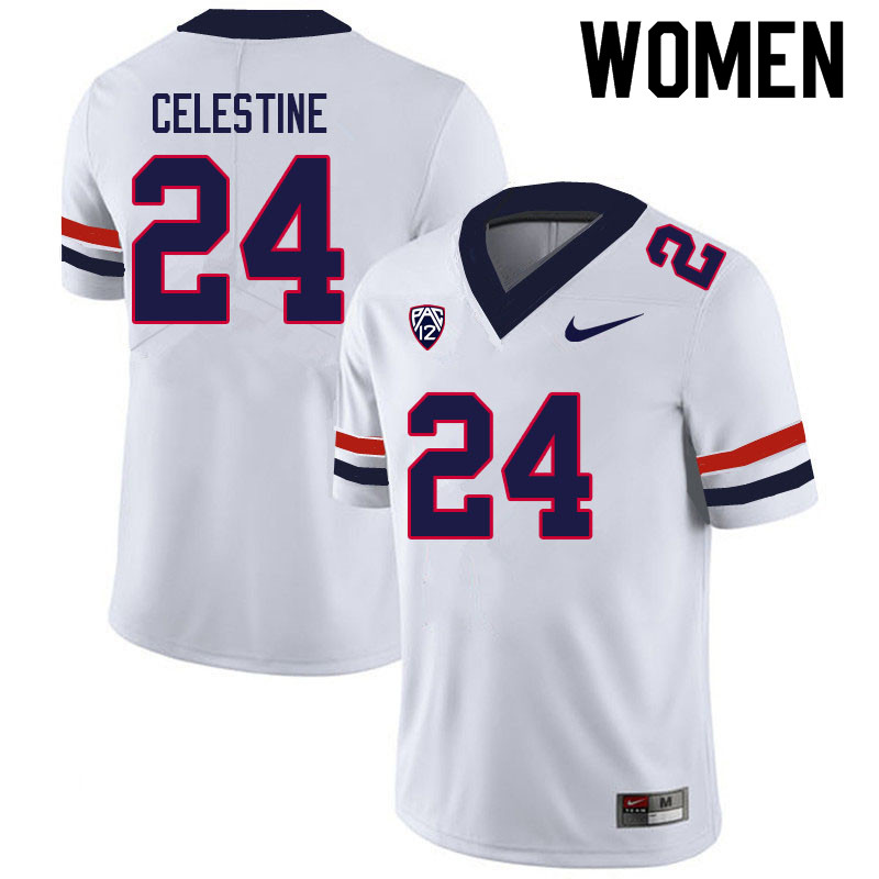 Women #24 Jai-Ayviauynn Celestine Arizona Wildcats College Football Jerseys Sale-White